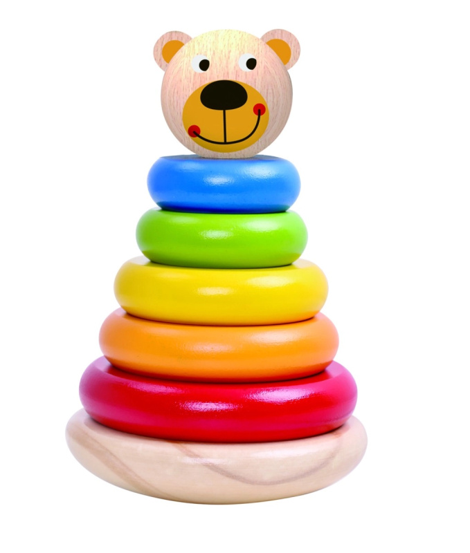 Tooky Toy nasazovací kroužky Medvídek Pastel