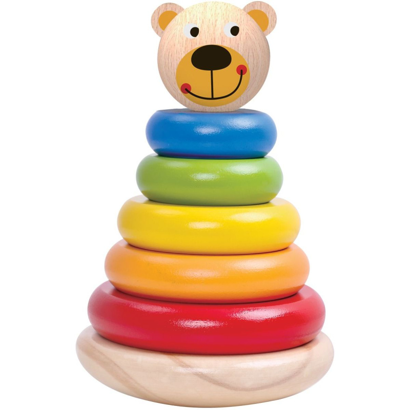 Tooky Toy nasazovací kroužky Medvídek Pastel