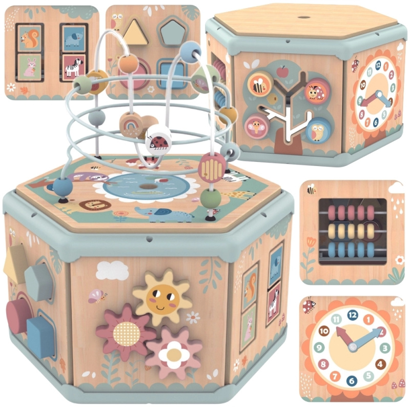 Interaktivní dřevěný šestiúhelník Montessori TOOKY TOY