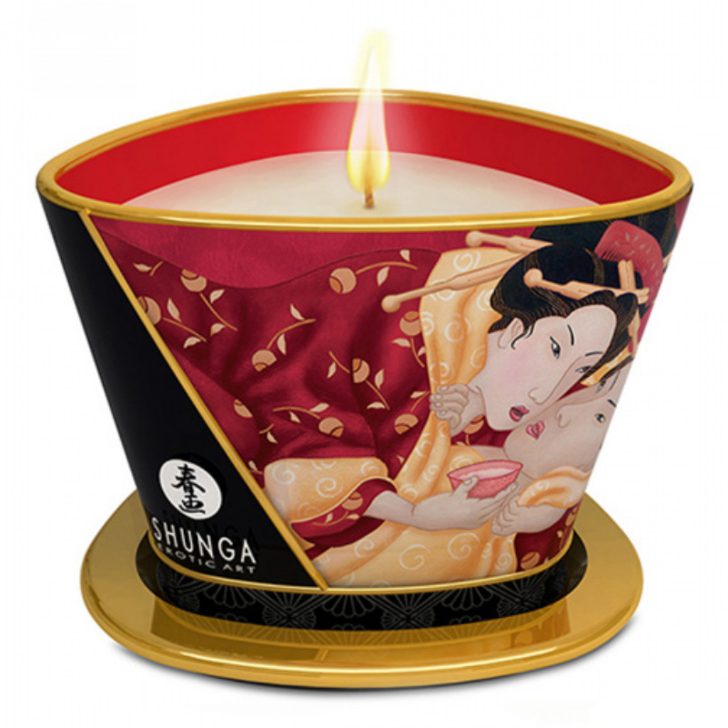 Shunga Masážní svíčka Jahoda | 170 ml