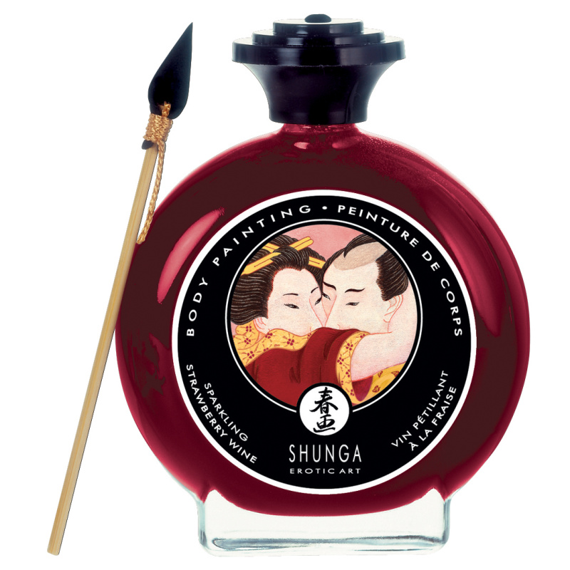 Shunga malování na tělo Šampaňské s jahodou