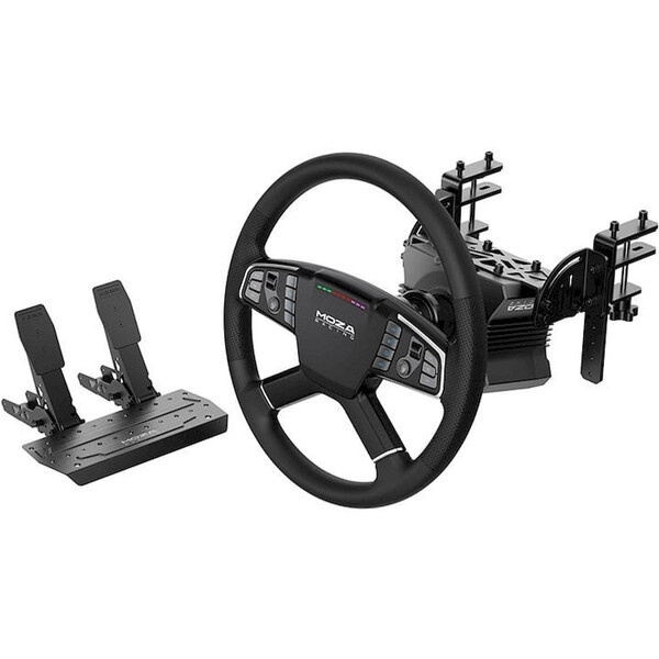Herní set - R5 základna + volant pro nákladní automobily + SRP-Lite pedály + Moza Racing RS071 svork Černá
