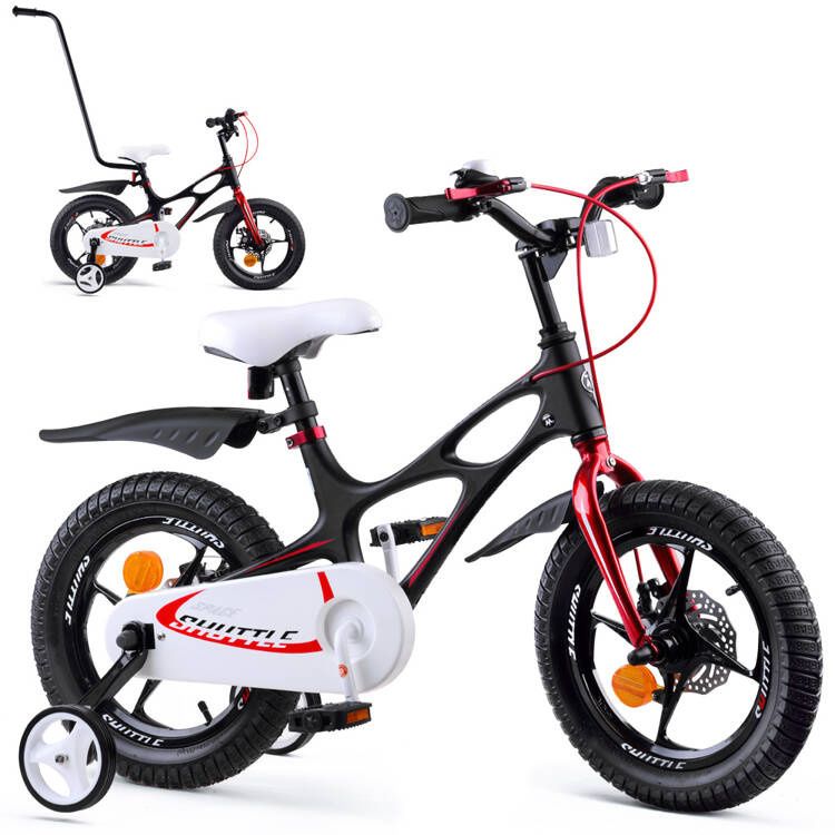 Dětské kolo RoyalBaby Space Shuttle 14" s bočními kolečky – Černá