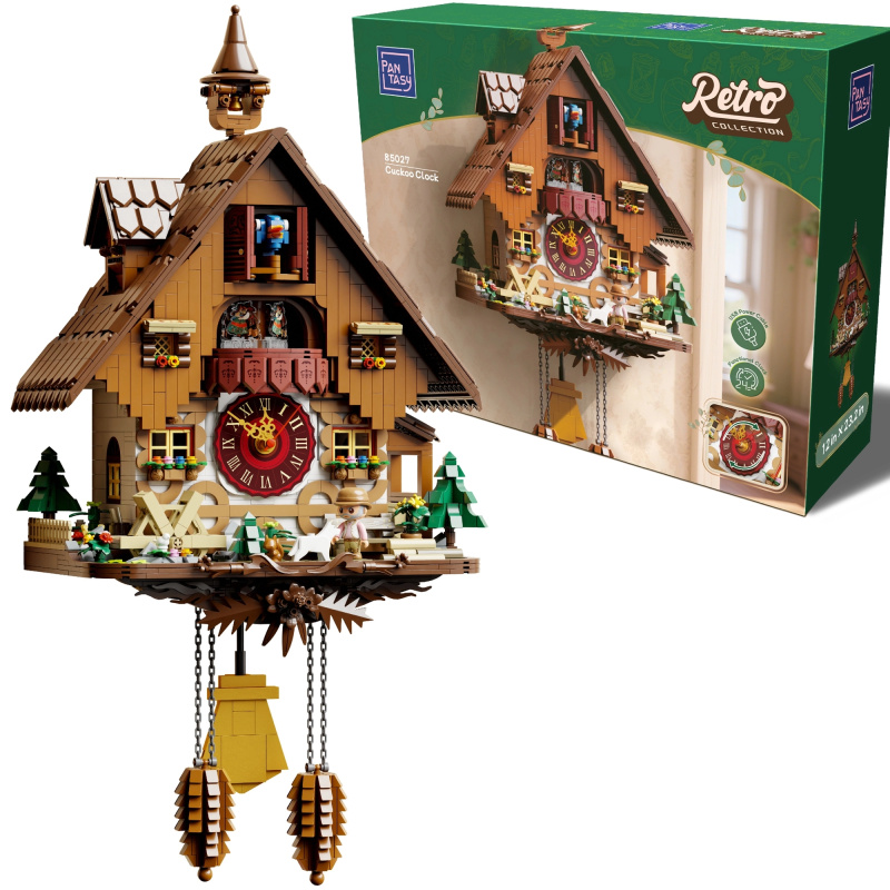 Pantasy retro kukačkové hodiny – stavebnice 2190 dílků s pohyblivými prvky