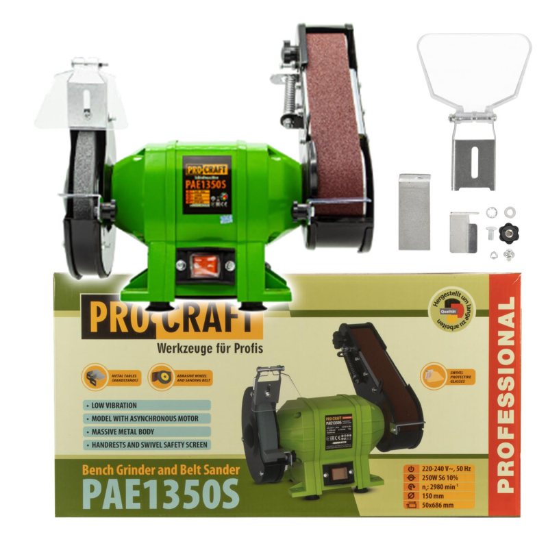 Procraft PAE1350S - kombinovaná kotoučová / pásová bruska