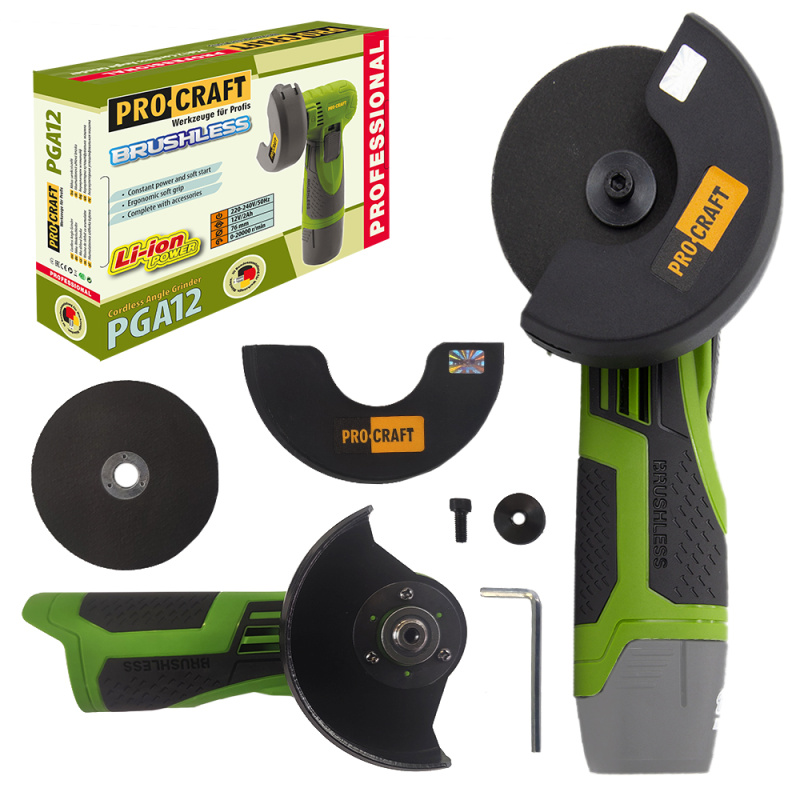 Procraft PGA12 - akumulátorová mini úhlová bruska