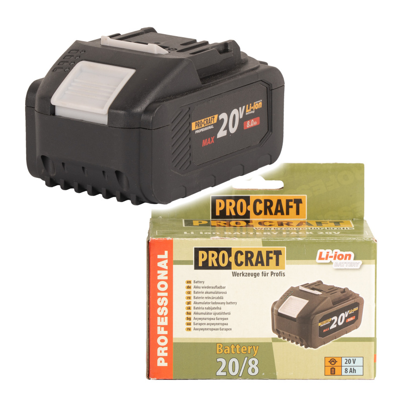 Procraft 20/8 Li-ion - akumulátor 20V / 8Ah