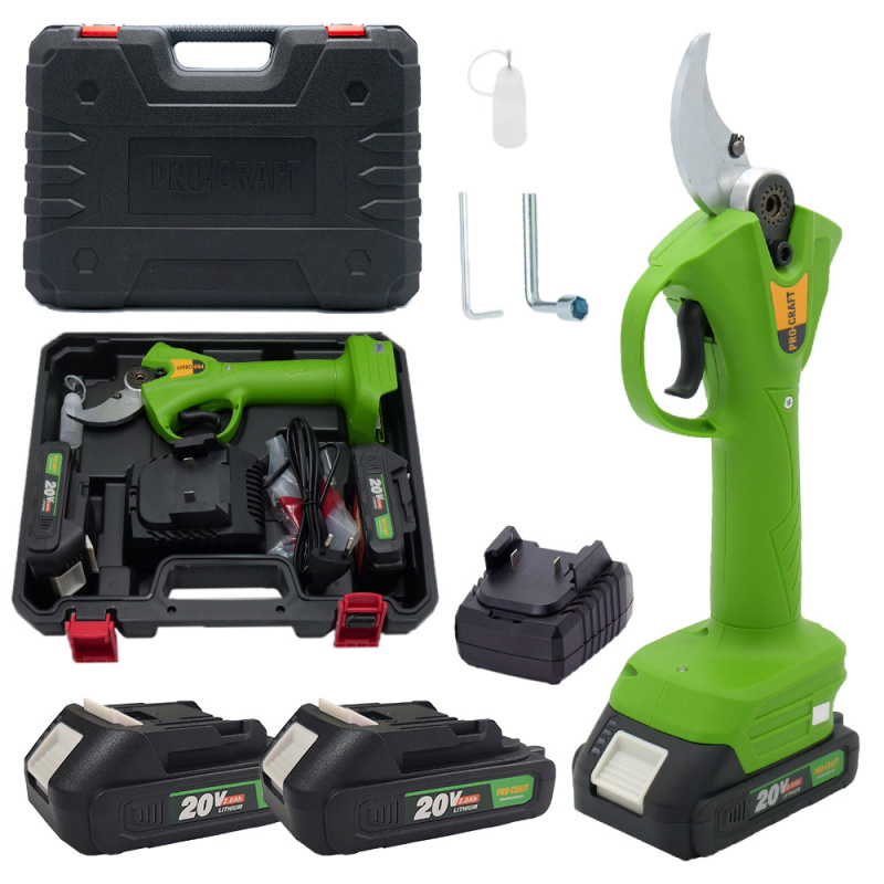 Procraft ES20Li 20V - akumulátorové nůžky na větve (s kufrem, 2x2,0 Ah akumulátory a nabíječkou)