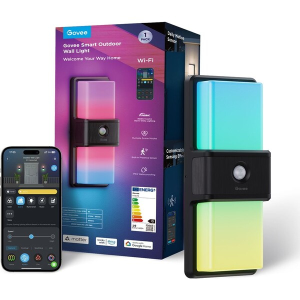 Govee RGBICWW Smart venkovní nástěnné světlo 1500lm Matter