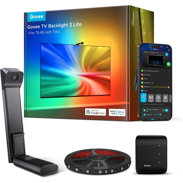 Govee DreamView TV 75-85\&quot; SMART LED podsvícení RGBIC H61993D2 Černá