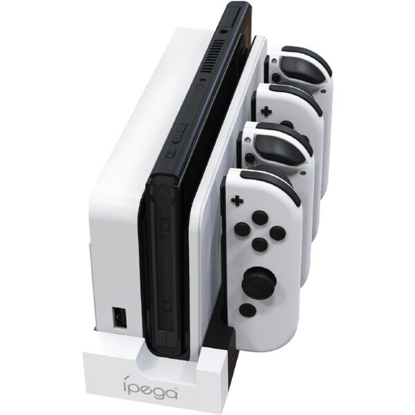 iPega 9186 nabíjecí stanice pro Nintendo Switch a Joy-con bílá/černá