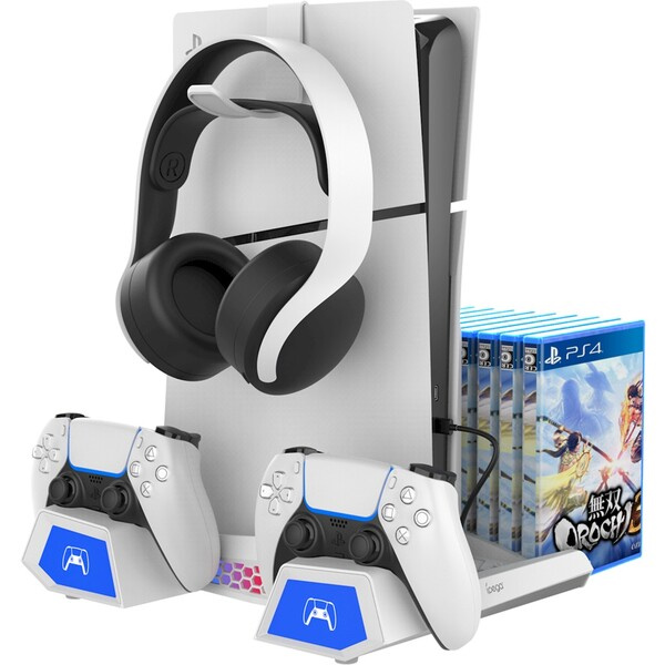 iPega P5S023 Nabíjecí Stojan s Chlazením pro PS5/PS5 Slim/PS5 Pro bílý