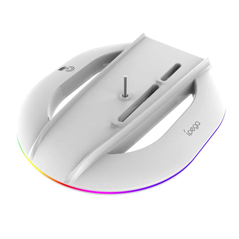 iPega P5S035SA Vertikální Stojan (2xUSB-A) s RGB PS5 Slim, PS5 Pro White Bílá