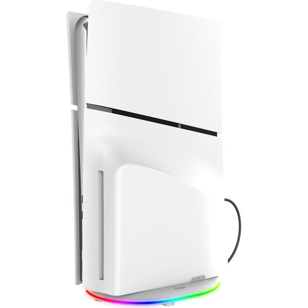 iPega P5S035SA Vertikální Stojan (2xUSB-A) s RGB PS5 Slim, PS5 Pro White Bílá