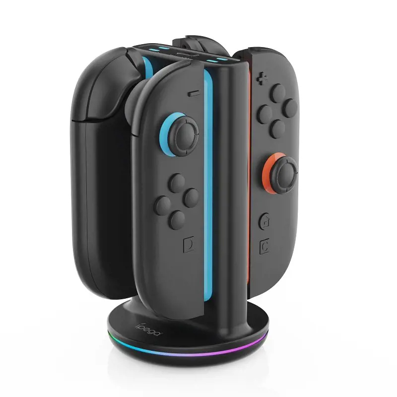 iPega SW2051 Nabíjecí Stanice s RGB pro JoyCon Ovladače Nintendo Switch 2 Black Černá