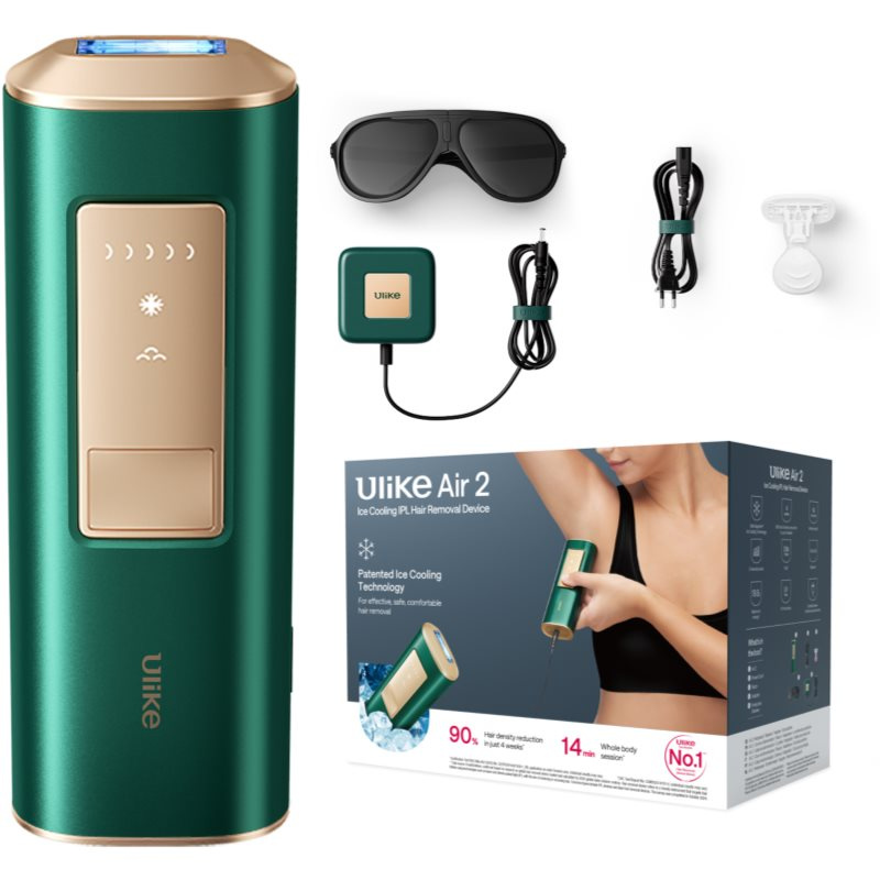 Ulike Air 2 IPL epilátor na tělo, tvář, oblast bikin a podpaží Dark Green 1 ks