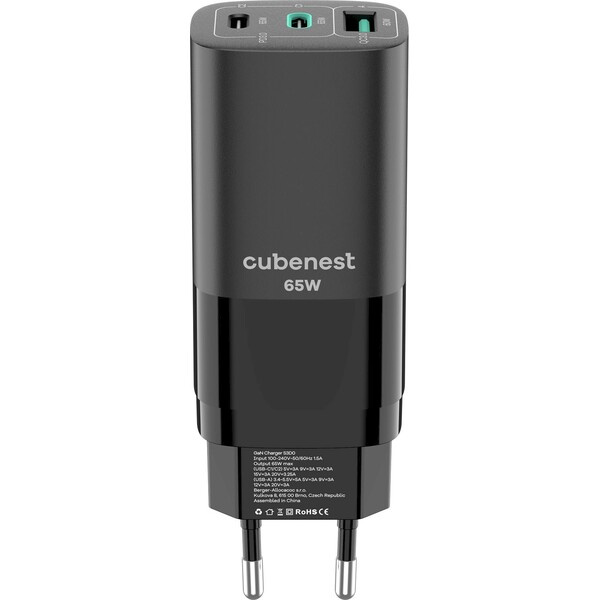 CubeNest S3D0 PD GaN síťová nabíječka (65W) černá