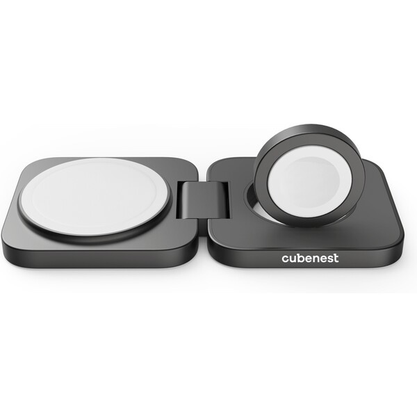Cubenest S211 Fold Pro 2v1 magnetická bezdrátová nabíječka šedá