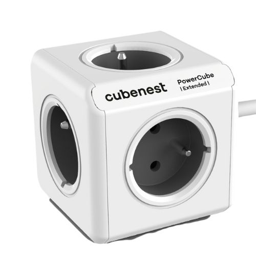 Cubenest PowerCube Extended- rozbočovací zásuvka - 1,5 m, šedá
