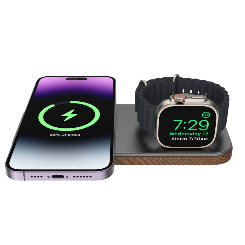 CubeNest K200 2v1 magnetická nabíječka s MagSafe šedá