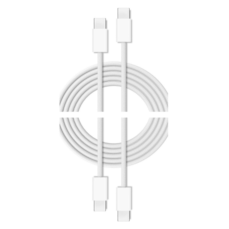 Cubenest Braided opletený USB-C kabel (60W), 1 m, bílý (2-pack)