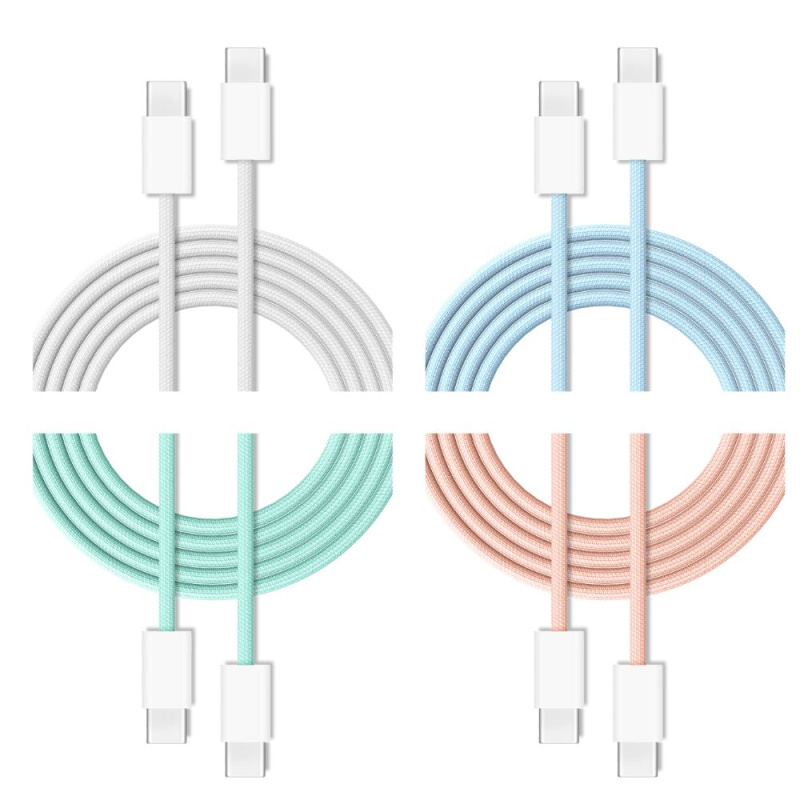 Cubenest Braided opletený USB-C kabel (60W), 1 m, barevné (4-pack)