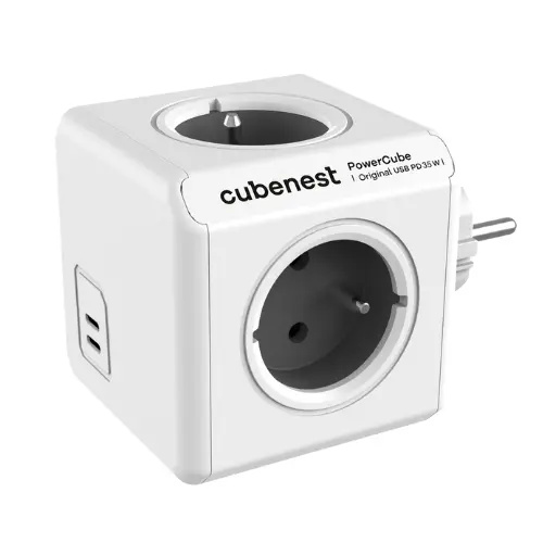 CubeNest PowerCube Original USB PD 35W, 2x USB-C, šedá