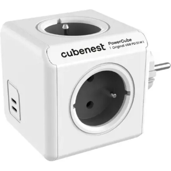 CubeNest PowerCube Original USB PD 35W, 2x USB-C, šedá