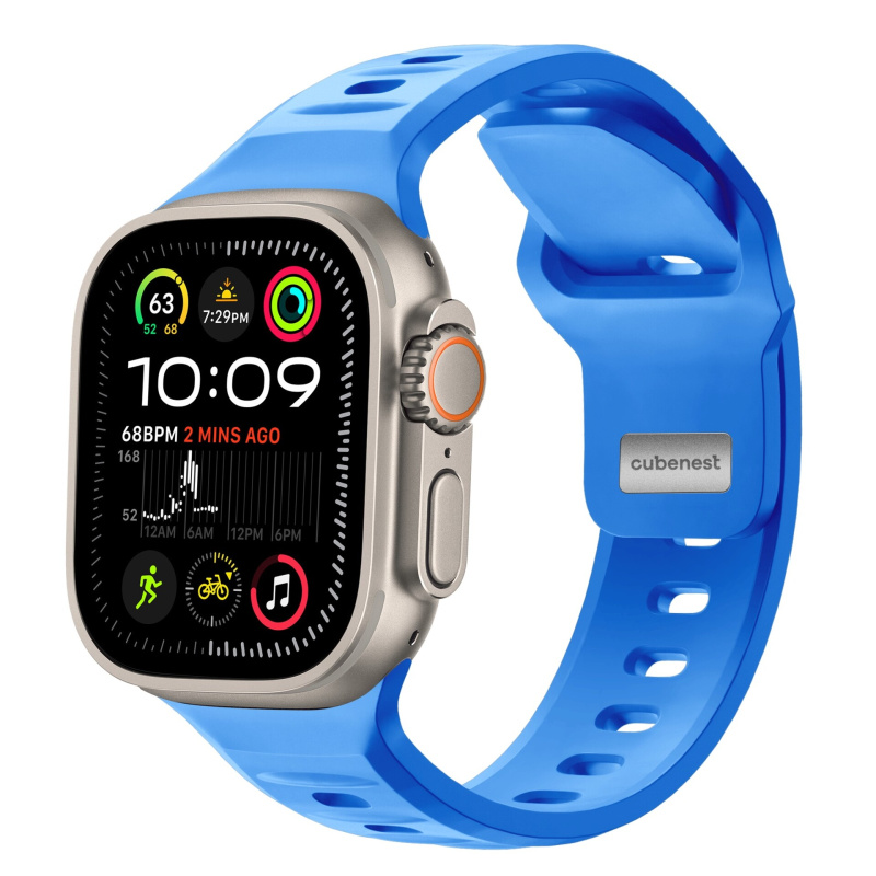 CubeNest Premium Silicon Band řemínek Apple Watch 42-49 mm modrý