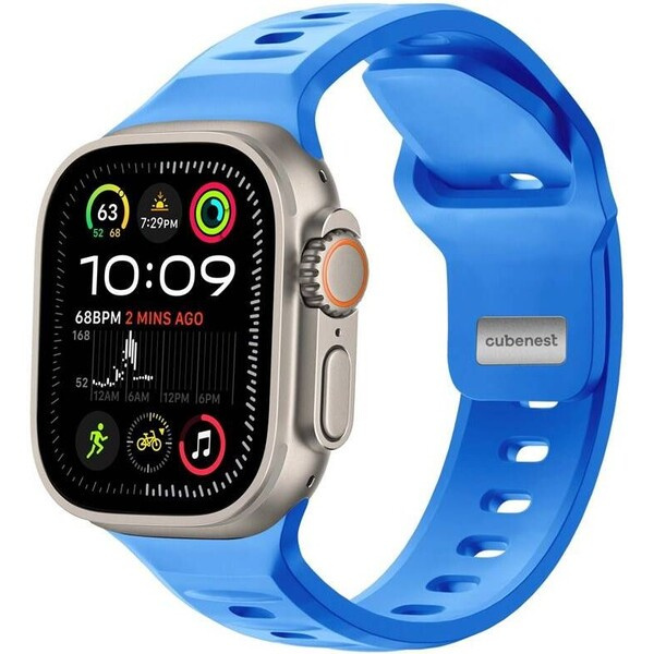 CubeNest Premium Silicon Band řemínek Apple Watch 42-49 mm modrý