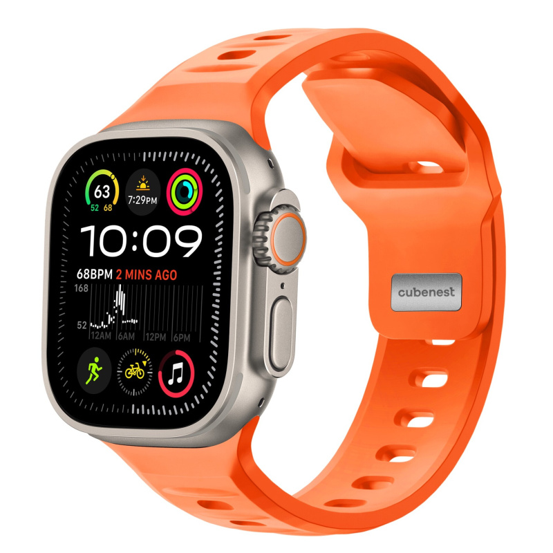 CubeNest Premium Silicon Band řemínek Apple Watch 42-49 mm oranžový