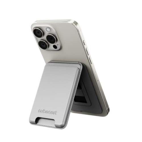 CubeNest Magnetic Wallet Stand MagSafe peněženka šedá