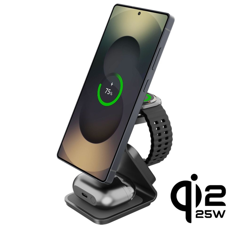 Cubenest 3v1 Qi2.2 Bezdrátová magnetická nabíječka SQS314 Samsung Watch