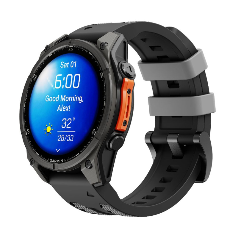Cubenest Prémiový sportovní řemínek na Garmin Watch QuickFit 26 mm černo-šedý
