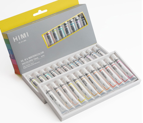HIMI akvarelové barvy - 24 Colours - 12 ml tuba Himi