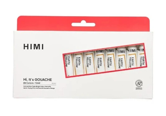 HIMI kvašové barvy - Tube Gouache Set - 24 Colours (12 ml) Himi