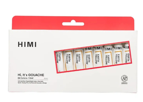 HIMI kvašové barvy - Tube Gouache Set - 24 Colours (12 ml) Himi