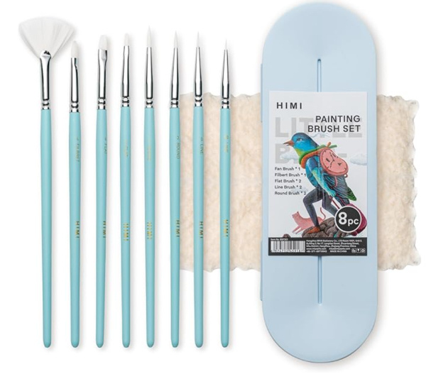 HIMI sada 8 štětců - modrá Himi