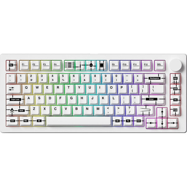 Akko Monsgeek M1 V5 Keycap Runner 6975351385820 Bílá
