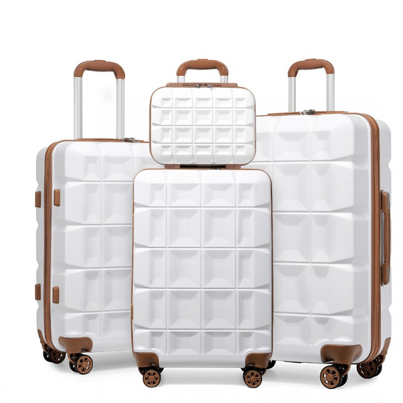 Kono Classic 92 Sada kufrů 4ks spinner 29cm 54cm 62cm 72cm Bílá ABS 105L