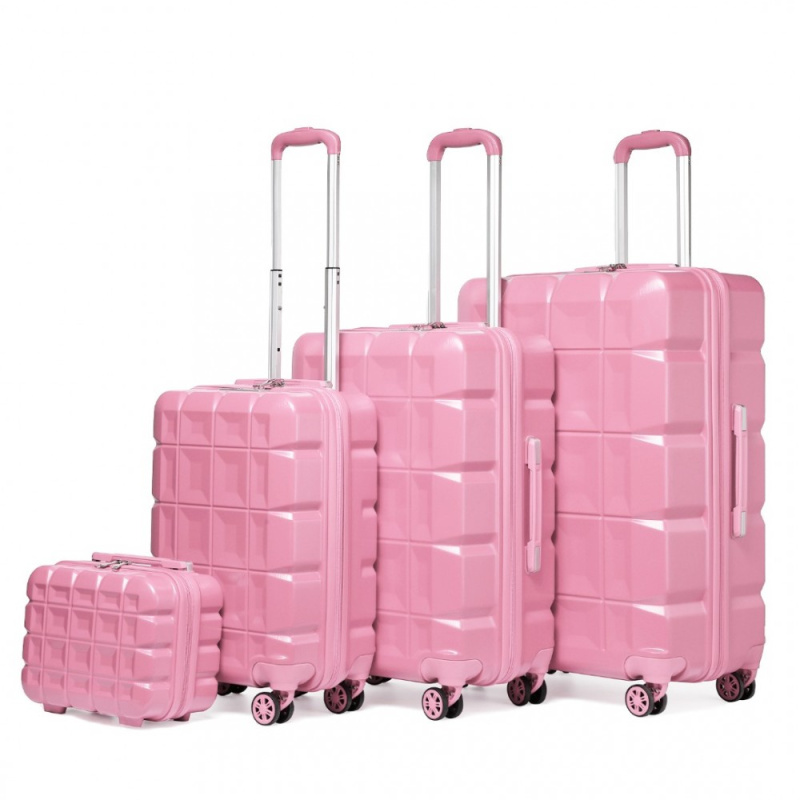Kono Classic 92 Sada kufrů 4ks spinner 29cm 54cm 62cm 72cm Růžový ABS 105L