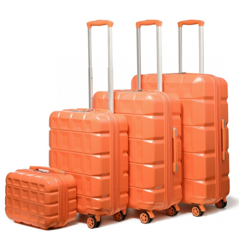 Kono K2292L Sada kufrů 4ks spinner 29cm 54cm 62cm 72cm Oranžová ABS