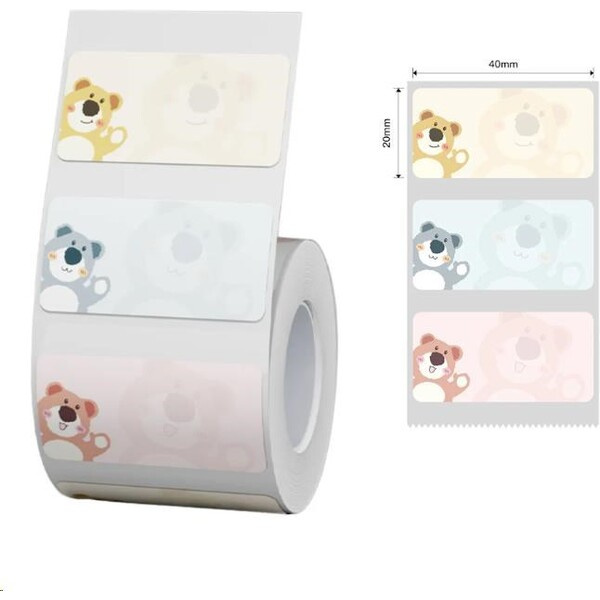 Niimbot štítky T 40x20mm 320ks pro B21, B21S, B3, B1S Medvídci
