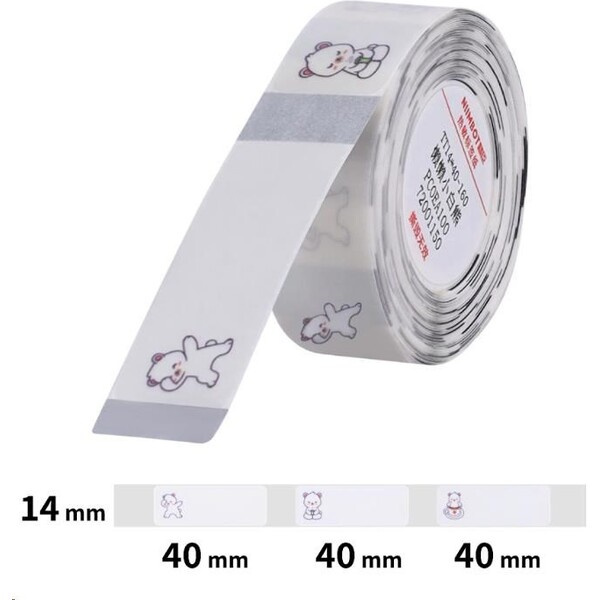 Niimbot štítky T 14x40mm 160ks pro D11, D11-M, D110, D110-H Medvídě průhledné