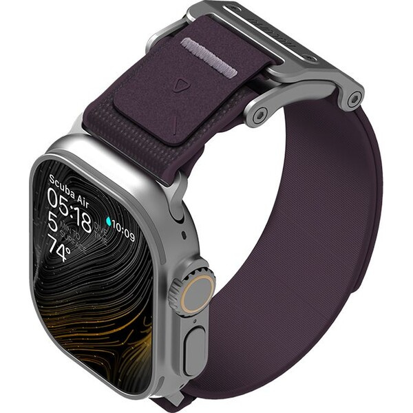 Aulumu A11 Mag Buckle Slim řemínek Apple Watch 49/46/45/44/42mm Silver Buckle/Might Purple Strap