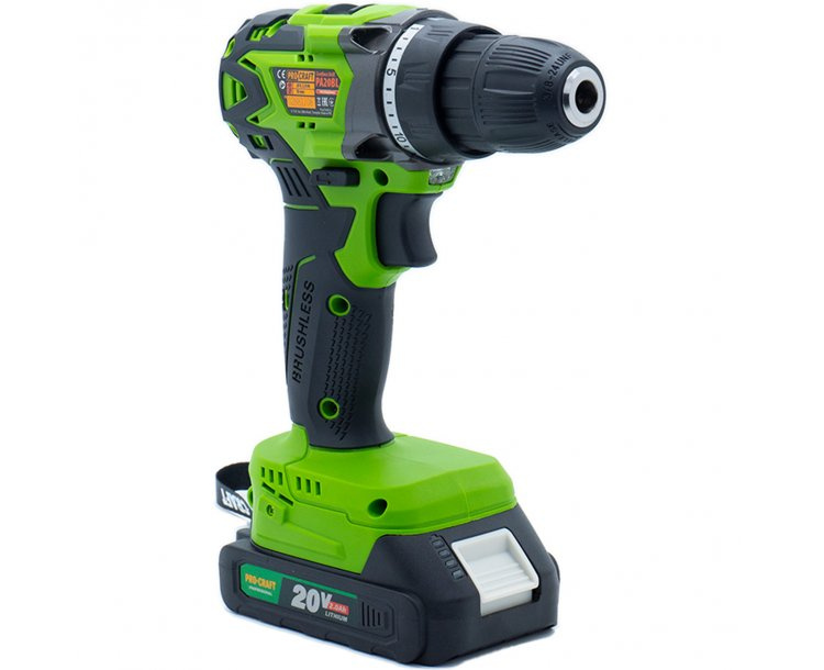 Procraft PA20BL 20V - akumullátorový vrtací šroubovák (s 1x 2Ah akumulátory a nabíječkou)