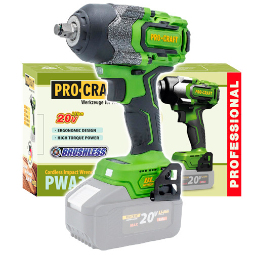 Procraft PWA36bb 20V - akumulátorový rázový utahovák (bez akumulátoru a nabíječky)