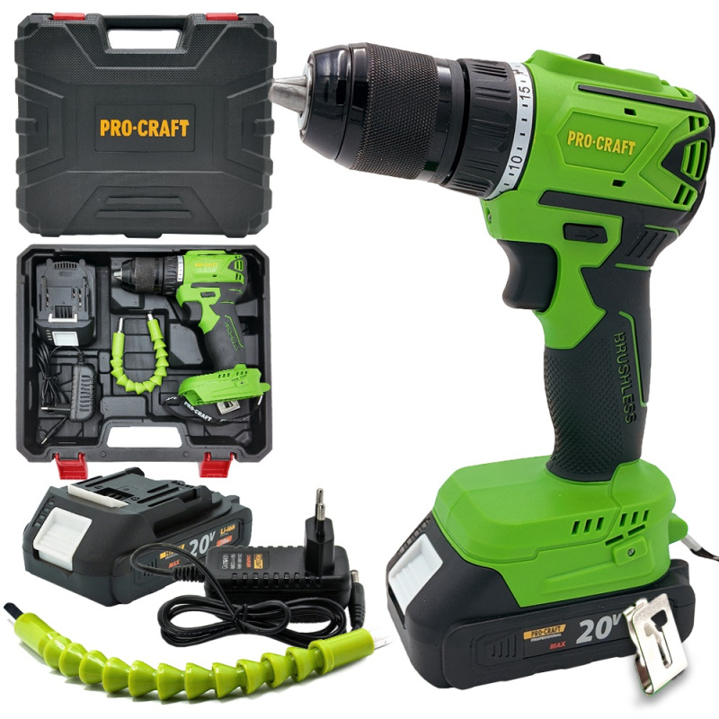 Procraft PA18LiN 20V - akumulátorový šroubovák (s 2,0 Ah akumulátorem a nabíječkou)