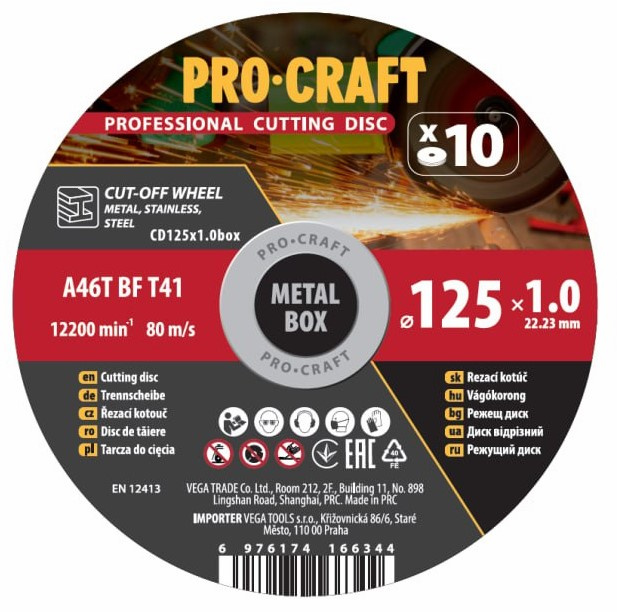 Procraft CD125x1.0b - sada řezných kotoučů