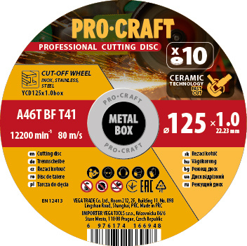 Procraft YСD125x1.0b - sada řezných kotoučů